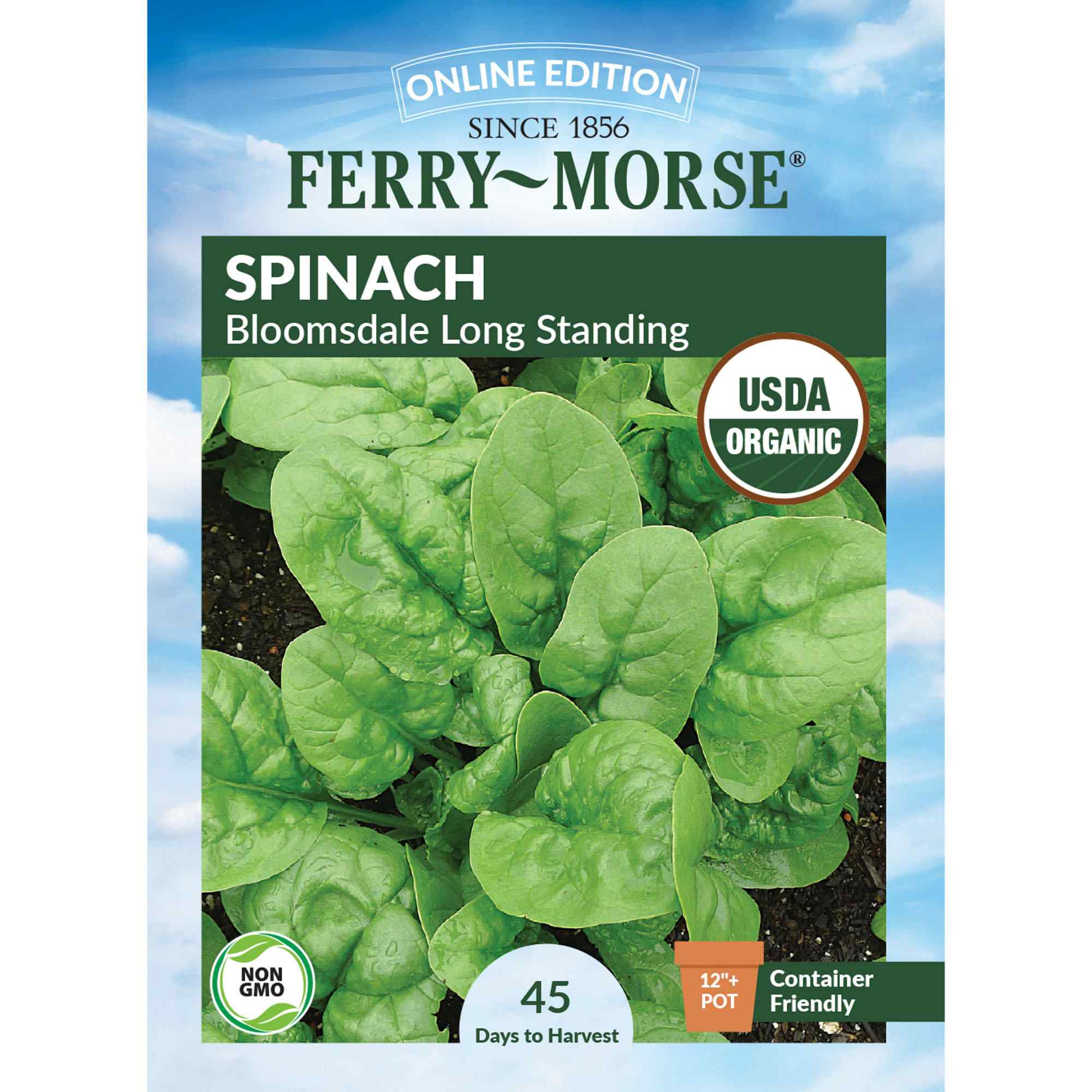 Ferry-Morse spinach bloomsdale long standing seed packet